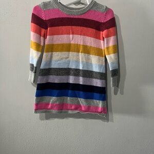 Baby GAP Girls 2 Toddler Colorful Gray Cable Knit Long Sleeve Tunic Dress